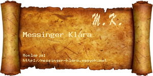 Messinger Klára névjegykártya